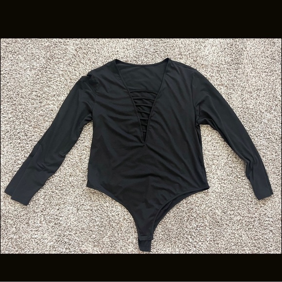 Tops - Black Bodysuit - Plus Size